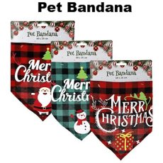 Christmas Pet Dress-Up Bandana 60 x 26cm, Assorted